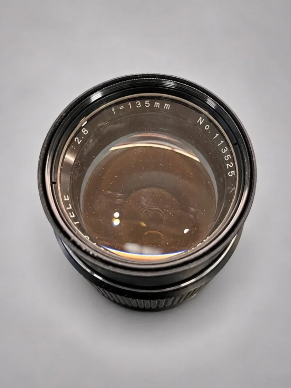 Vintage Asanuma Auto-Tele 135mm f/2.8 Camera Lens Japan w/ Case & Canon Caps